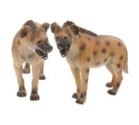 LRXIYODE 2pcs Realistic African Hyena Model for Educational Play and Wildlife Learning Plastic Animal Figures for Boys and Desktop Display and Imaginative Fun