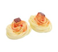 LRXIYODE 2pcs Realistic Fake Spaghetti Props Marbled Meat Simulation Noodles for Restaurant Display and Pretend Play Easy to Clean Decorative Italian Pasta Models