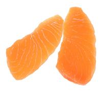 LRXIYODE 2pcs Realistic Salmon Fillet Simulation Food Model for Kitchen Display and Sashimi Props for Cooking Demonstrations Photography and Restaurant Decor