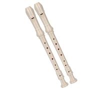 LRXIYODE 2pcs Resin Soprano Recorder Portable Musical Instrument for Adults Lightweight Beginner in Almond White