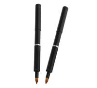 LRXIYODE 2pcs Retractable Lipstick Brush Portable Concealer and Lip Gloss Applicator Makeup Tool for Women Versatile Cosmetic Brush Comfortable Grip Travel-friendly Black Design