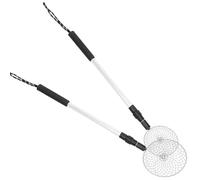 LRXIYODE 2Pcs Retractable Stainless Steel Sand Sifter Set with Small and Large Ice Scoops and Aluminum Alloy Telescopic Handles, Portable Beach Shell Scooping Tool for Summer Sand and