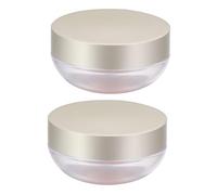 LRXIYODE 2Pcs Reusable Portable Loose Powder Container with Elastic Net Sifter Compact Makeup Powder Case for Travel and DIY Cosmetics Refillable Blusher Box for Women