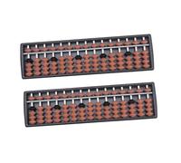 LRXIYODE 2Pcs Row Traditional Chinese Abacus for Educational Mental Arithmetic Training Portable Multi-function Counting Frame for Brain Development and Numeracy Skills