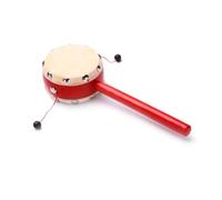 LRXIYODE 2Pcs Sheepskin Drumhead Rattle Wooden Red Handle Shaking Drum for Boy Girl Early Educational Musical Enhances Listening Skills and Hand Eye Coordination