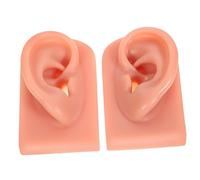 LRXIYODE 2pcs Silicone Ear Piercing Practice Model Realistic Human Ear Simulation with Soft Skin Texture Lightweight Portable Training Props for Students and Professionals