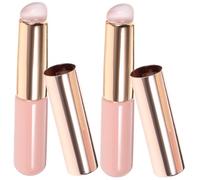 LRXIYODE 2pcs Silicone Lip Brushes for Women Portable Lipstick and Concealer Applicators Soft Rounded Head Precise Blending Makeup Tool with Dust Cover Pink