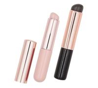 LRXIYODE 2pcs Silicone Nail Art Brushes Powder Applicators with Fine Brush Head for Intricate Designs Black and Pink Nail Powder for Professional and Home Use