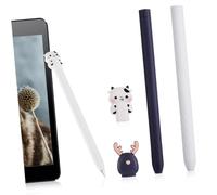 LRXIYODE 2pcs Silicone Stylus Cover Set for Pencil 2nd Generation, Cartoon Animal Design, Soft Silicone Sleeve Protector for Touchscreen Pen, Compatible Stylus, White Cow Deer Patterns