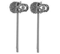 LRXIYODE 2pcs Skull Hair Clip Scary Costume Halloween Creepy Hairpin Halloween Hair Clips Bone Rhinestone Black