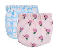 LRXIYODE 2pcs Small Printed Makeup Bag No Zipper Cosmetic Pouch for Women Travel Toiletries Organizer Lightweight Holder for Purse