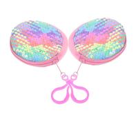 LRXIYODE 2pcs Small Women Wallet Large Capacity Round Sequin Clutch Purse Coin Holder Compact Durable Cloth Material for Night Special Occasion