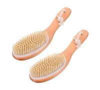 LRXIYODE 2pcs Soft Bristle Bath Brush with Comfortable Wooden Handle for Shower and Bath Exfoliating Body Scrubber for Men and Women Spa Massage Brush for Gentle Skin Cleaning