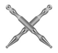 LRXIYODE 2pcs Stainless Steel Acupressure Massage Sticks for Face and Neck, Dual Head Manual Trigger Point Pen for Deep Tissue Fascia Therapy and Pressure Point Massage at Home Or Spa