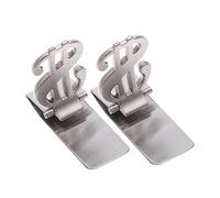 LRXIYODE 2pcs Stainless Steel Metal Check Clip Ticket Clamp Compact Mini Money Clip Silver for Travel and Everyday Use