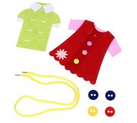 LRXIYODE 2pcs Stitching Button for Early Educational Threading Game with Sewing Buttons Montessori Life Skills Teaching Puzzle for Ages Parent Interactive Play Random Color