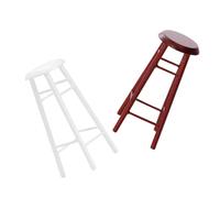 LRXIYODE 2PCS Sturdy High Stool Simulation Furniture for Dollhouse Craft Desktop Decor Mini Scene Ornament White Brown