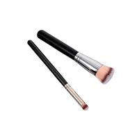 LRXIYODE 2pcs Synthetic Foundation Brushes for Makeup and Sunless Tanning with Artificial Fiber and Wooden Handles, Specially Designed for Face and Hard-to-reach Areas, for Daily Use