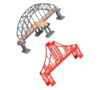 LRXIYODE 2pcs Train Track Bridge with Bridge Supports Educational Railway Model Accessories for Building and Creative Play Easy to Install Safe Rounded Edges