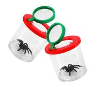 LRXIYODE 2pcs Transparent Magnifying Bug Viewer Box Lightweight Insect Observation Kit for Portable Cages with Ventilation for Safe Insect Exploration