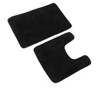 LRXIYODE 2pcs U Shaped Toilet Rug Fleece Memory Foam Mat | Bathroom Floor Mat, Indoor Use, Water Absorbent Cushioning, U Shaped Outline, Polyester Latex
