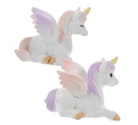 LRXIYODE 2pcs Unicorn Resin Ornaments Miniature Figurines Decorative Accessories for Cake Dollhouse