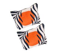 LRXIYODE 2pcs Waterproof Cosmetic Travel Bags Lightweight Cotton Linen Makeup Organizer Pouches with Boho Geometric Pattern for Women Toiletry Storage During Travel