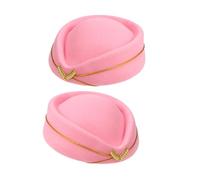 LRXIYODE 2pcs Women's Flight Attendant Hat Air Hostess Cap Style Woolen Stewardess Headwear for Uniforms Theatrical Costumes and Daily Wear