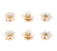 LRXIYODE 3 Pairs Pearl Rhinestone Flower Cufflinks for Women Decorative Shirt Sleeve Jewelry Accessories Elegant Suit Cufflinks for French Cuff Shirts Versatile Fashion Upgrade for Business