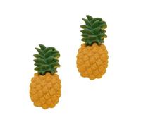 LRXIYODE 3 Pairs Pineapple Fruit Earrings for Women and Fashionable Orange Studs and Dangler Safe Material for Parties Weddings and Daily Wear