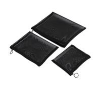 LRXIYODE 3 Pcs Black Mesh Makeup Storage Pouch Lightweight Travel Toiletries Organizer Cosmetic Bags for Brushes Lipstick Chargers and Small Essentials