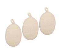 LRXIYODE 3 Pcs Loofah Bath Towels for Exfoliating and Cleaning Durable Shower Tool for Home Use Gentle Skin for Family and Elders Beige Design