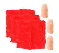 LRXIYODE 3 Sets Funny Magician Scarf and Fake Finger Prop Scarf and Finger Tips for Close-up Stage Performance Portable Trick Gimmicks for Adults and Beginners