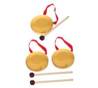 LRXIYODE 3 Sets Mini Gong for Desk Chinese Traditional Percussion Instrument Gong Mallet Handheld Percussion for Boys and Girls Party Props
