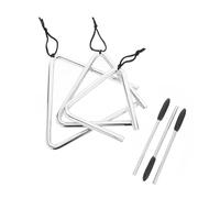 LRXIYODE 3 Sets Music Triangle Percussion with Striker Bright Clear Sound Triangles for Adults Rhythm Instruments for Hand-eye Coordination and Musical Learning