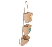 LRXIYODE 3-Tier Hanging Storage Basket for Door Large Capacity Cotton Rope Organizer Space Saving Solution with Decorative Boho Flower Basket Shape for Kitchen and Rv