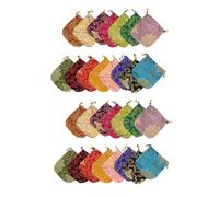 LRXIYODE 30pcs Chinese Silk Brocade Drawstring Bags with Embroidered Patterns Lightweight Jewelry Pouches for Weddings Christmas Year Birthday Party Vintage Style Sachet Candy Bags