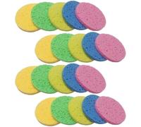 LRXIYODE 30pcs Compressed Round Facial Cleansing Sponges 60mm Diameter 8mm Thickness Natural Wood Pulp Cotton Makeup Remover Pads for Daily Face Washing and Skincare