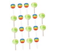 LRXIYODE 30pcs Nail Art Decor Lollipop Shaped Manicure Adornment Creative Mini DIY Nail Supply Ornament Mixed for Swirly Lollipops Art Random Color