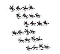 LRXIYODE 32pcs Medieval Knight Soldier Models Set with Riding Horse Plastic Miniature Military Sand Table Soldiers for Authentic Army Men Playset for Creative Role Play and Collectors