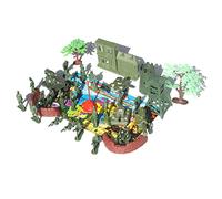 LRXIYODE 37pcs Military Scene for DIY Soldier Model with Tanks Aircraft Educational Sand Table Playset for Imaginative Play and Military Knowledge Development