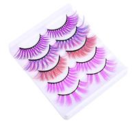LRXIYODE 3d Colorful False Lash 10pcs Thick Volume Makeup Eyelashes Simulation Fake Lashes for Stage and Party Use