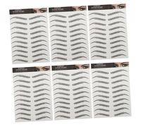 LRXIYODE 3d Hair-like Eyebrow Stickers, Waterproof Temporary False Eyebrows, 6 Sheets (12 Pairs) for Natural Brow Grooming and Shaping, Suitable for Women and Daily Wear