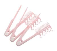 LRXIYODE 3pcs Anti-static Foldable V-shaped Hair Straightening Comb Heat Resistant Compact Styling Tool for Extensions Dual Use Flat Iron Comb for Women Travel and Daily Hair Care