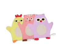 LRXIYODE 3pcs Bath Scrubber Boy Girl Shower Mitt for Boys and Girls with Cute Animal Patterns Soft Cotton Gentle Body Scrubbing Towel Suitable for Daily Bathing and Shower Care