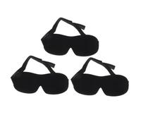 LRXIYODE 3pcs Black Contoured Sleep Mask Lightweight Eye Covers for Sleeping Travel Work Naps Flexible Elastic Strap No Eye Pressure Comfortable Blindfold for Night Use