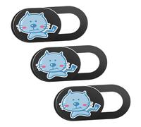 LRXIYODE 3PCS Cartoon Cat Webcam Cover Slide Privacy Protector for Laptop Tablet Computer Ultra-thin Small Easy Stick and Remove Camera Privacy Shield
