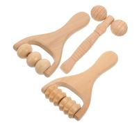 LRXIYODE 3Pcs Convenient Wooden Foot Neck and Shoulder Massager Ergonomic Acupoint Roller Tools for Relief Lightweight Natural Portable for Home and Travel Use