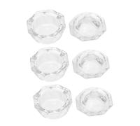 LRXIYODE 3Pcs Crystal Glass Nail Art Dappen Dish with Lid for Acrylic Liquid Powder Mixing and Storage Manicure Tool for Natural and False Nails Prevents Volatility Women