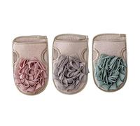 LRXIYODE 3pcs Double-sided Exfoliating Bath Gloves for Body Scrubbing and Dead Skin Removal Supple Mesh Shower Mitts with Smooth Stitching Household Bath Supplies Green Light Pink